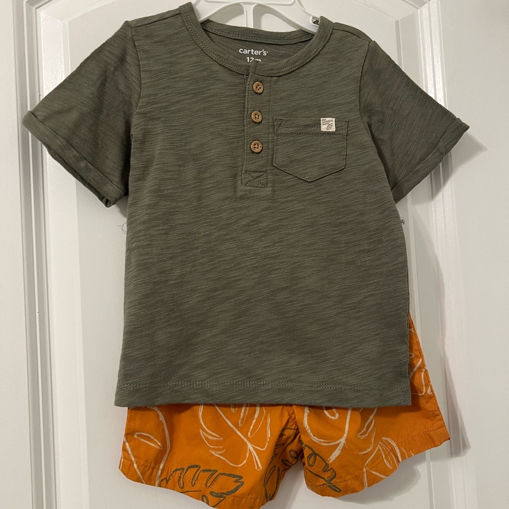 Carter's 2-Piece Henley Tee and Shorts Set